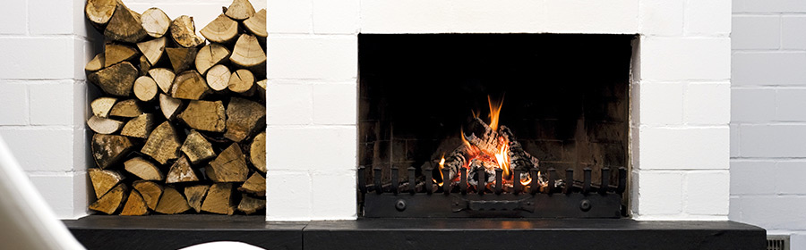 white fireplace cover